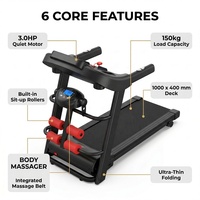 Caminadora Eléctrica Plegable de 3.0HP para el Hogar, Banda de 400mm, Acero, 9 Programas, Inclinación, Bajo Ruido, Equipo de Gimnasio para Caminar y Correr