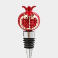 Bouchon de bouteille de vin écologique en forme de grenade en métal avec 4 breloques pour verres à vin, coffret cadeau