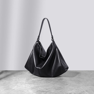 Sac Hobo en Cuir Véritable pour Femme, Grande Capacité, Sac à Bandoulière en Cuir de Vachette Fendu, Sac à Main Minimaliste et Décontracté - Product Image 3