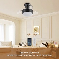 Ventilateur de plafond moderne à LED 3 en 1 avec moteur CC de 22 pouces, à intensité variable, rétractable et télécommandé