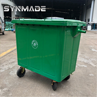 Poubelle mobile de 660 litres à dessus ouvert avec poubelle à quatre roues du fabricant