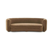 Canapé d'angle moderne en velours luxueux et confortable, canapé en forme de I incurvé pour salon, canapés confortables en demi-cercle à coins arrondis