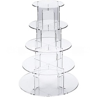 Support à gâteaux transparent en acrylique sur plusieurs niveaux, personnalisé en usine, détachable, facile à assembler, pour mariages et fêtes