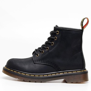 Color <b>Leather</b> Ankle Boots Round Toe Lace-Up Rubber Outsole EVA Midsole Boot Style All Seasons Wholesale - Product Image 2