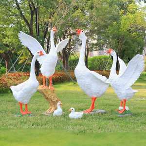 Espacio público Landmark Furniture Abstract Cartoon Goose FRP Escultura Tamaño único Áreas de Salón al aire libre Adornos estéticos Estatuas - Product Image 6