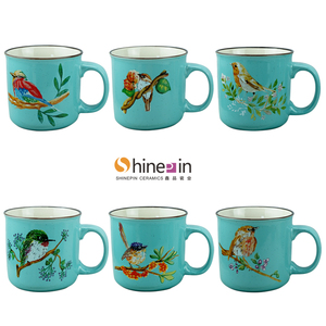 Taza de café de cerámica de gres esmaltado para regalo con logotipo impreso, moderna, clásica, vintage, moteada, 15oz - Product Image 6