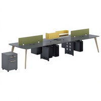 Poste de travail moderne pour bureau, bureaux informatiques, station de travail cloisonnée en bois pour employés, mobilier de table, vente en gros d'usine