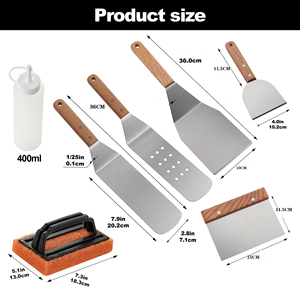 Herramienta para barbacoa al aire libre, juegos <span class=keywords><strong>de</strong></span> espátula para parrilla <span class=keywords><strong>de</strong></span> acero inoxidable resistente, <span class=keywords><strong>plancha</strong></span> para cocinar, 8 Uds., Kit <span class=keywords><strong>de</strong></span> accesorios para <span class=keywords><strong>Plancha</strong></span> profesional - Product Image 2
