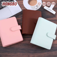 Hongbo Best Seller Faible MOQ 26 couleurs Noir/Or-Anneau A6 Petit carnet de notes en cuir Saffiano économique avec insert disponible