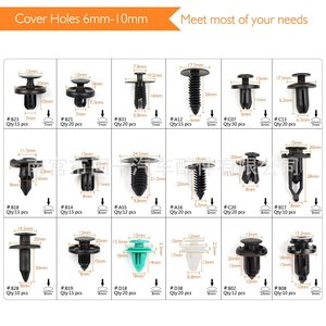 Kit de Sujetadores para Auto, 360 Piezas, Clips de Plástico para Reparación de Automóviles con Herramientas y Bridas para Cables - Product Image 4