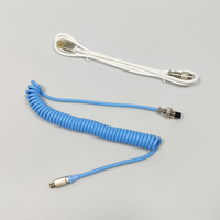 Kabel Keyboard Mekanik OEM USB Type C Tembaga Murni Custom Paracord Gx16 Tab Coil dengan Konektor Aviator untuk Komputer