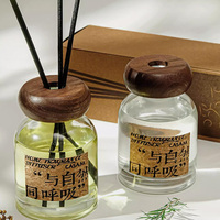 Vietnam 100ml Verre Aromathérapie Diffuseur Bouteille Vide Décoration Rotin Fleur Séchée Roseau Bouchon En Bois Liège Étiquette Parfumé 150ml