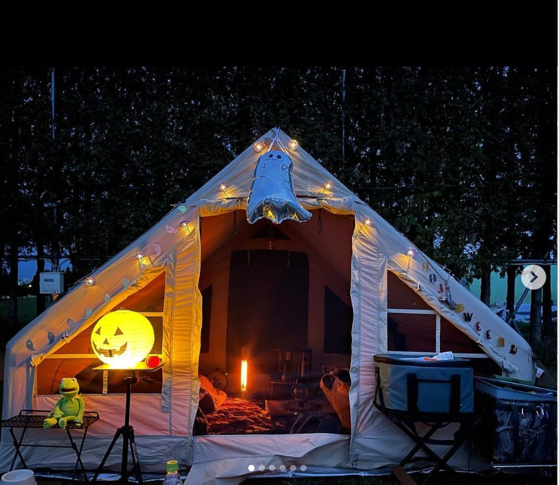 Палатка надувная Glamping, Большая водонепроницаемая палатка для кемпинга, Брезентовая надувная палатка