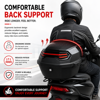 Grande valise arrière étanche et anti-poussière de 35 L, coque rigide pour casque, moto, bleu