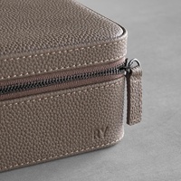Boîtier de montre en cuir à 6 fentes fabriqué à la main à partir de véritable stockage de montre portable en cuir à grain supérieur