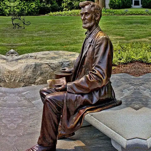 Custom Park Garden Decoración <span class=keywords><strong>Estatua</strong></span> de tamaño real Bronce Abraham <span class=keywords><strong>Lincoln</strong></span> Escultura Sentado EN EL Banco <span class=keywords><strong>Estatua</strong></span> - Product Image 4