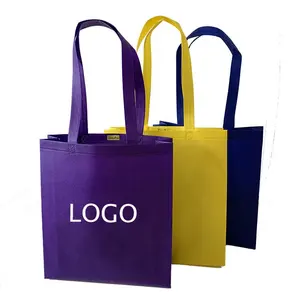 Bolsas de sellado térmico baratas bolsas de compras no tejidas de tela reciclable impresa personalizada con logotipo