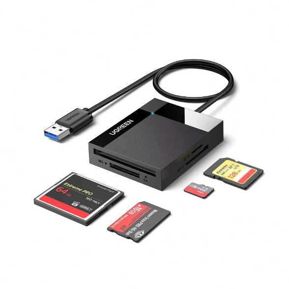 UGREEN CR125 Card Reader USB3.0 A+USB C to SD/TF/CF/MS 3 in 1 Multi Functional High-speed all in 1 Card Reader