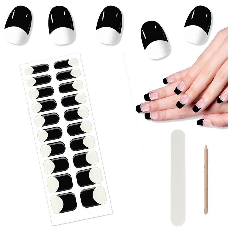 2024 Hot Selling Jt Fabriek Nail Beauty Art Semi-Uitgeharde Gel Nail Wraps Aangepaste Uv Gel Nail Stickers