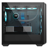 Boîtier PC Gaming SAMA en Maille Métallique à Refroidissement Puissant, Compatible GPU Séries 40 et 50, Boîtier ATX Double Refroidisseur Liquide 360mm
