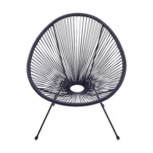 Hình bầu dục dệt phòng chờ Patio <span class=keywords><strong>wicker</strong></span> Bistro ghế thiết lập sang trọng trong nhà ngoài trời giải trí kim loại thép acapulco ngăn xếp ghế ngoài trời bảng - Product Image 2