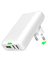 Chargeur rapide 20W PD GaN USB-C 2C1A compact avec prise EU pliable certifié CE UKCA pour téléphone portable et écouteurs