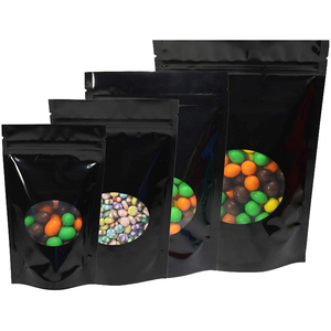 Custom Printed Smell Proof Stand Up Resealable Ziplock Aluminum <b>Foil</b> Bag with Oval Clear <b>Window</b> Multiple Colors Available - Product Image 1