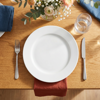 Groothandel Aanpasbare Logo Westerse Restaurant Serveerschotels 10/12 inch Wit Keramiek voor Bruiloften in Bulk
