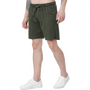 Pantalones Cortos Bermuda de Algodón de Color Sólido para Hombre, Cintura con Cordón, Estilo Casual con Bolsillos, Diseño Transpirable de Tiro Medio - Product Image 3