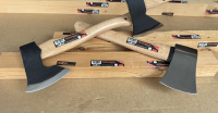 Hache tactique de survie LONSDOW portable et pliable avec manche en bois et tête en acier, multi-usage pour le camping et les activités de plein air