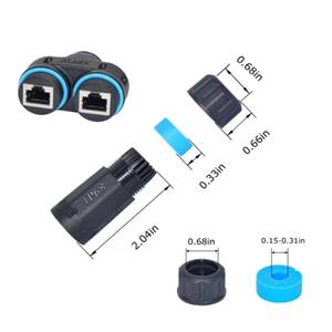 Conector de Cable LAN para Exteriores RJ45 Hembra a Hembra, Divisor 1 Entrada 2 Salidas, Impermeable IP68, para Cat5/Cat5e/Cat6 - Product Image 3