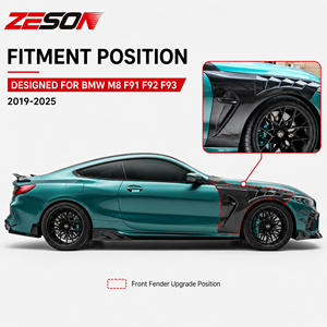 Ailes avant ventilées style CMST en fibre de carbone véritable pour BMW M8 F91 F92 F93 Coupé Cabriolet Gran Coupé Brillant 2 pièces 2019+ - Product Image 5