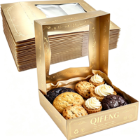 Boîte à fenêtre en papier recyclable pour boulangerie, emballage alimentaire pour biscuits, gâteaux, desserts, impression personnalisée, OEM, ODM, usine