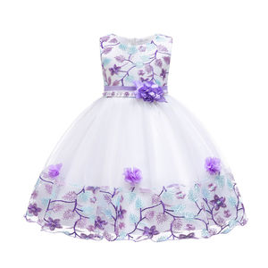 Robe de princesse à fleurs et paillettes pour bébé fille, tenue de fête pour enfants, 7 couleurs, 2-7 ans, robe de demoiselle d'honneur - Product Image 5