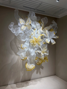 Nouvelle conception de décoration de scène, toile de fond de mariage, suspension murale, installation artistique géante de fleurs <span class=keywords><strong>en</strong></span> <span class=keywords><strong>organza</strong></span> pour vitrine de magasin - Product Image 3