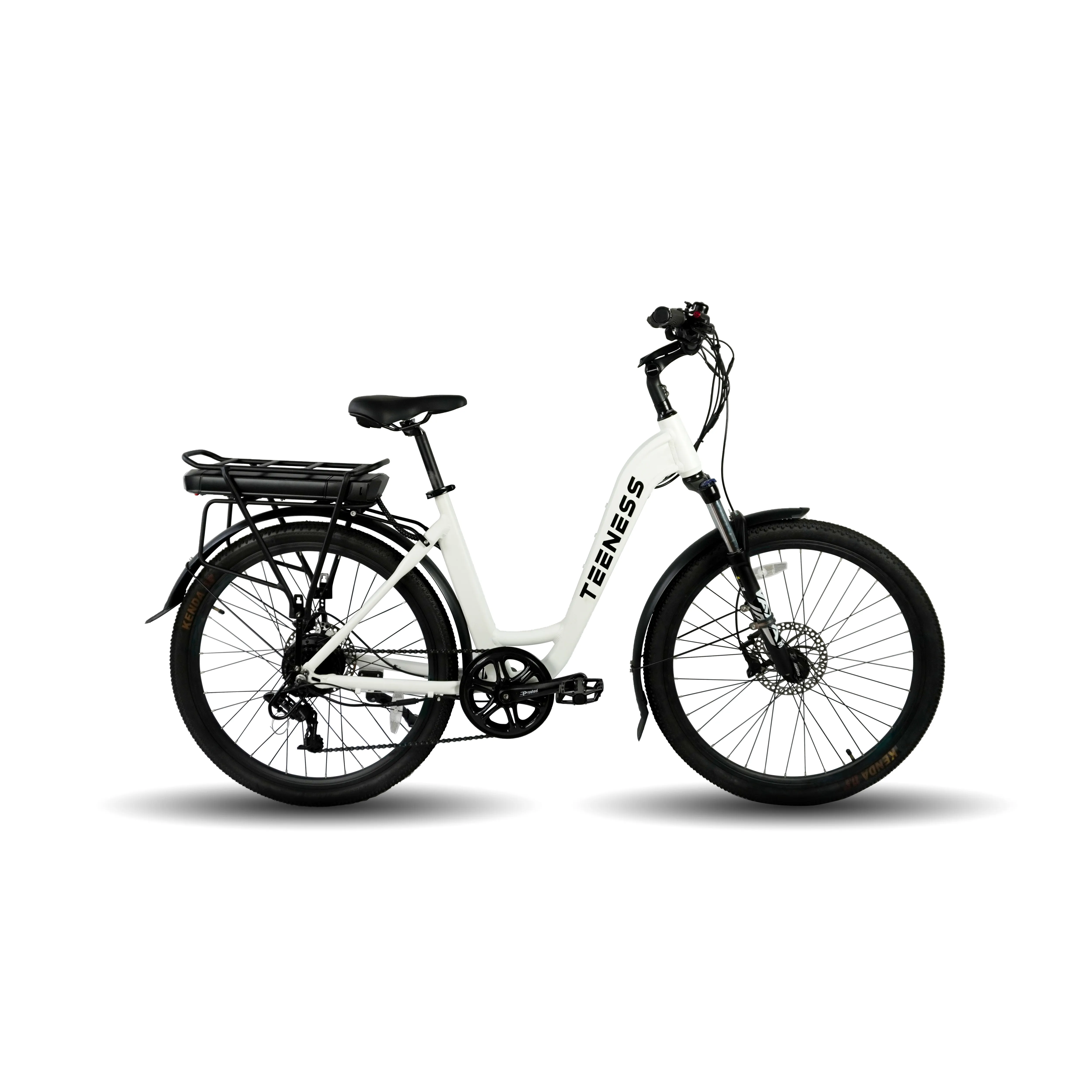 Teeness city e bike for ladies 27.5'' 350w electric bicycle with rear rack battery simple bike