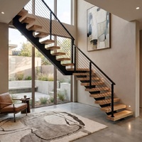 Escalier en colimaçon flottant moderne Anewson sur mesure avec marches en bois massif et design intérieur durable pour la maison