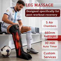 Masseur de jambes sans fil à compression d'air et lumière rouge 510K, bottes chauffantes pour une circulation complète des jambes, 5 modes de relaxation et de récupération bien-être