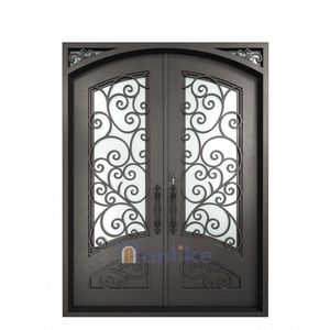 Anlike <span class=keywords><strong>Ancienne</strong></span> <span class=keywords><strong>porte</strong></span> <span class=keywords><strong>d</strong></span>'<span class=keywords><strong>entrée</strong></span> Smart Lock Double Design Verre trempé Tige noire Externe Acier galvanisé Grande <span class=keywords><strong>porte</strong></span> <span class=keywords><strong>d</strong></span>'<span class=keywords><strong>entrée</strong></span> classique en fer - Product Image 6