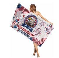 Serviette de plage en microfibre personnalisée pour le 250e anniversaire des États-Unis, surdimensionnée, pour la plage, les voyages, l'intérieur et l'extérieur