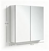 Armoire à pharmacie murale en acier inoxydable à double porte, miroir de salle de bain, étanche, 3 niveaux de rangement, grande capacité