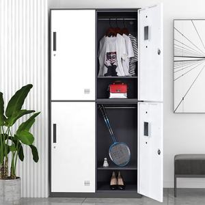 خزانة ملابس بسيطة ورخيصة خزانة معدنية حديثة لأثاث غرف النوم أثاث منزلي رمادي مكتب - Product Image 2