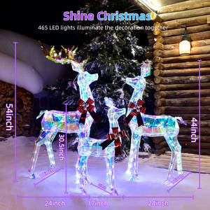 Beauty in Stock Christmas LED <strong>Reindeer</strong> Family 3-Piece <strong>Lighted</strong> Decoration - Product Image 2