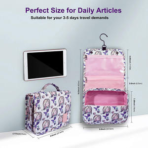 Sac <span class=keywords><strong>de</strong></span> salle <span class=keywords><strong>de</strong></span> bain imperméable personnalisé pour adolescentes, sac <span class=keywords><strong>de</strong></span> <span class=keywords><strong>toilette</strong></span> <span class=keywords><strong>de</strong></span> voyage suspendu, sac <span class=keywords><strong>de</strong></span> cosmétique <span class=keywords><strong>de</strong></span> douche mignon pour filles avec crochet - Product Image 4