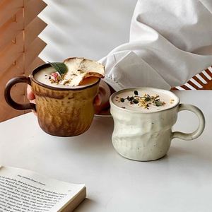 Modern Minimalist High-Temperature Resistant Stoneware Kiln-Changed <b>Glaze</b> Ceramic <b>Mug</b> Handle Irregular-Shaped Coffee Latte Cup - Product Image 3