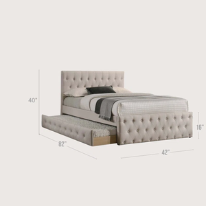 Ensembles de Mobilier de Chambre Modernes <span class=keywords><strong>Lit</strong></span> Double/Queen en Tissu avec Tête de <span class=keywords><strong>Lit</strong></span> Épaisse Luxe Léger et <span class=keywords><strong>Lit</strong></span> <span class=keywords><strong>Gigogne</strong></span> à Prix Avantageux - Product Image 6