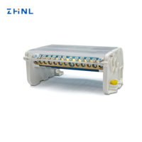 Bornier de connecteur de circuit de rail Din à 4 étages Barre omnibus en laiton Boîte de borniers de distribution d'énergie