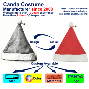 قبعة سانتا كلوز الكلاسيكية للبالغين قابلة لإعادة الاستخدام ومتينة مصنوعة من الفرو الصناعي المخملي تناسب الجميع - Product Image 4