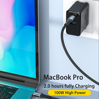 Câble USB C à C 100W 5A avec E-mark et câble de chargeur rapide à six cœurs Type C Nylon tressé PD Charge rapide pour ordinateur portable MacBook