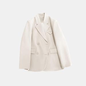 The New Casual Solid Color <b>Pockets</b> Suit Collar <b>Plastic</b> Button Women Fashion - Product Image 4